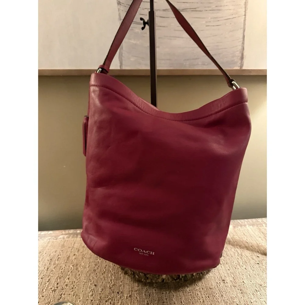 Coach Legacy Archival Red Bucket Hobo Bag Leather Turnlock Pocket G1269-21193